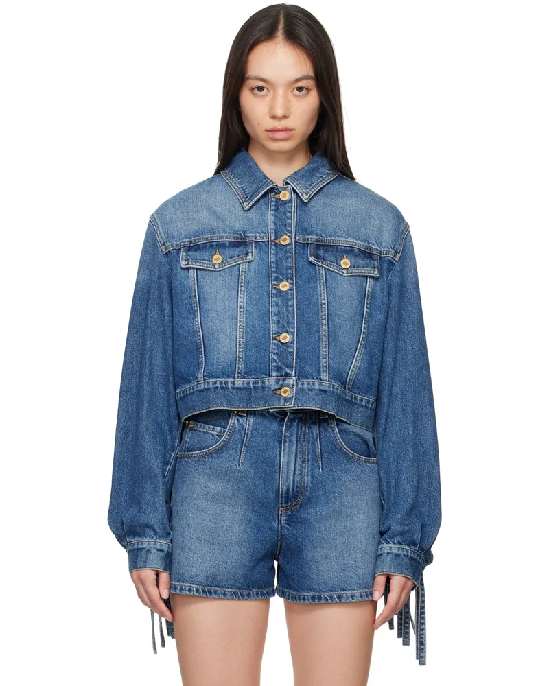 Moschino Blue Fringed Denim jacket 0295
