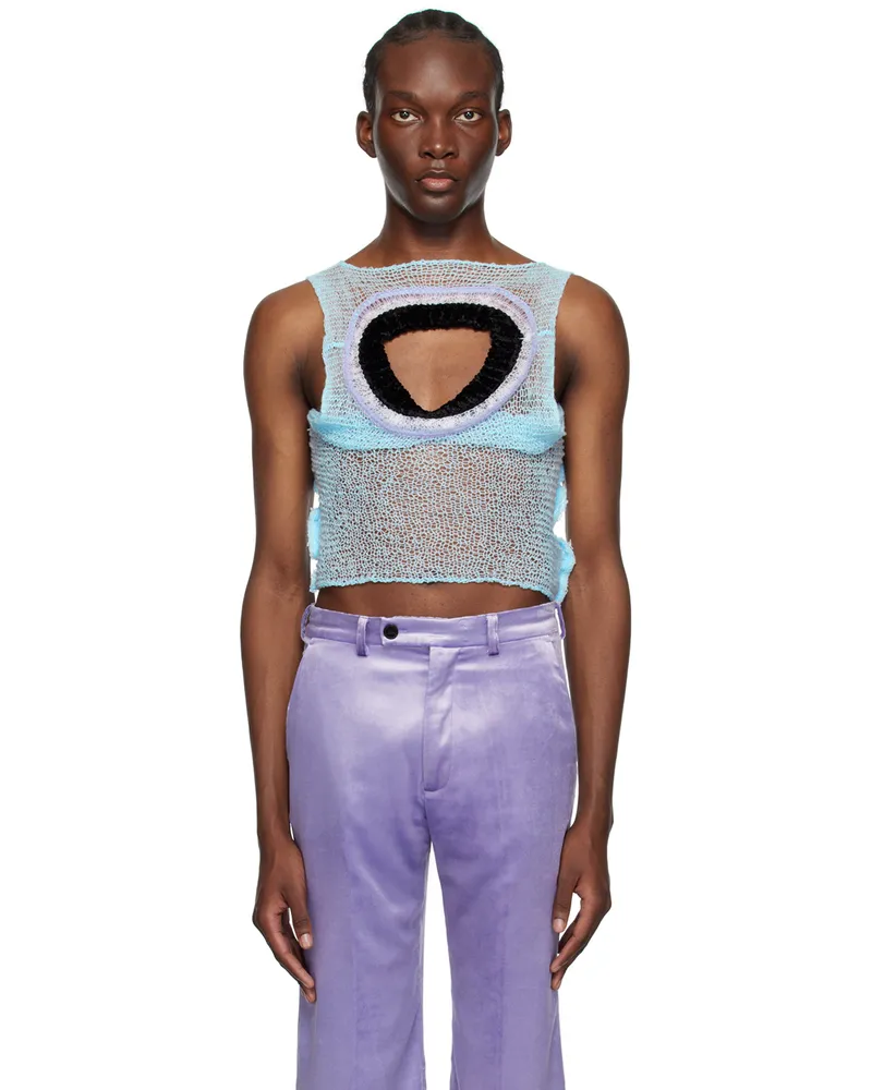 Marni Blue Cutout Tank Top 00b22