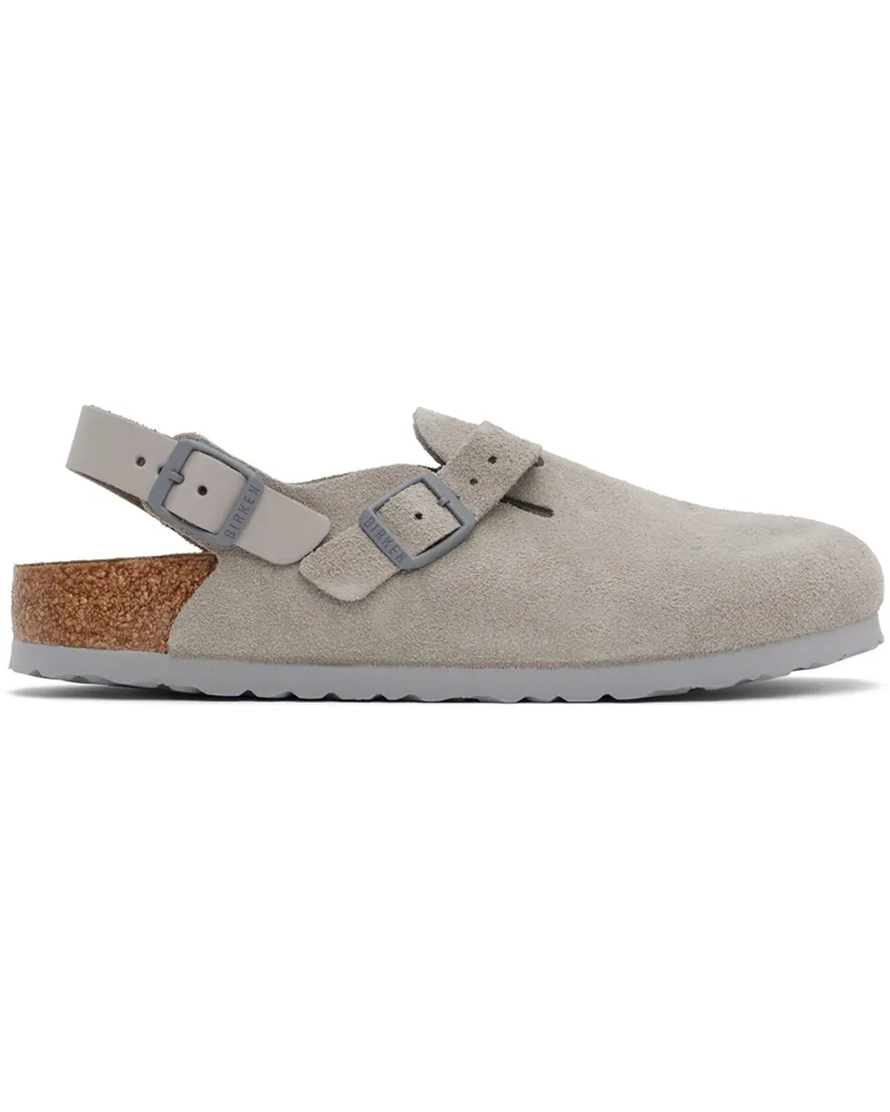 Birkenstock Gray Narrow Tokio Slip-on Loafers Stone