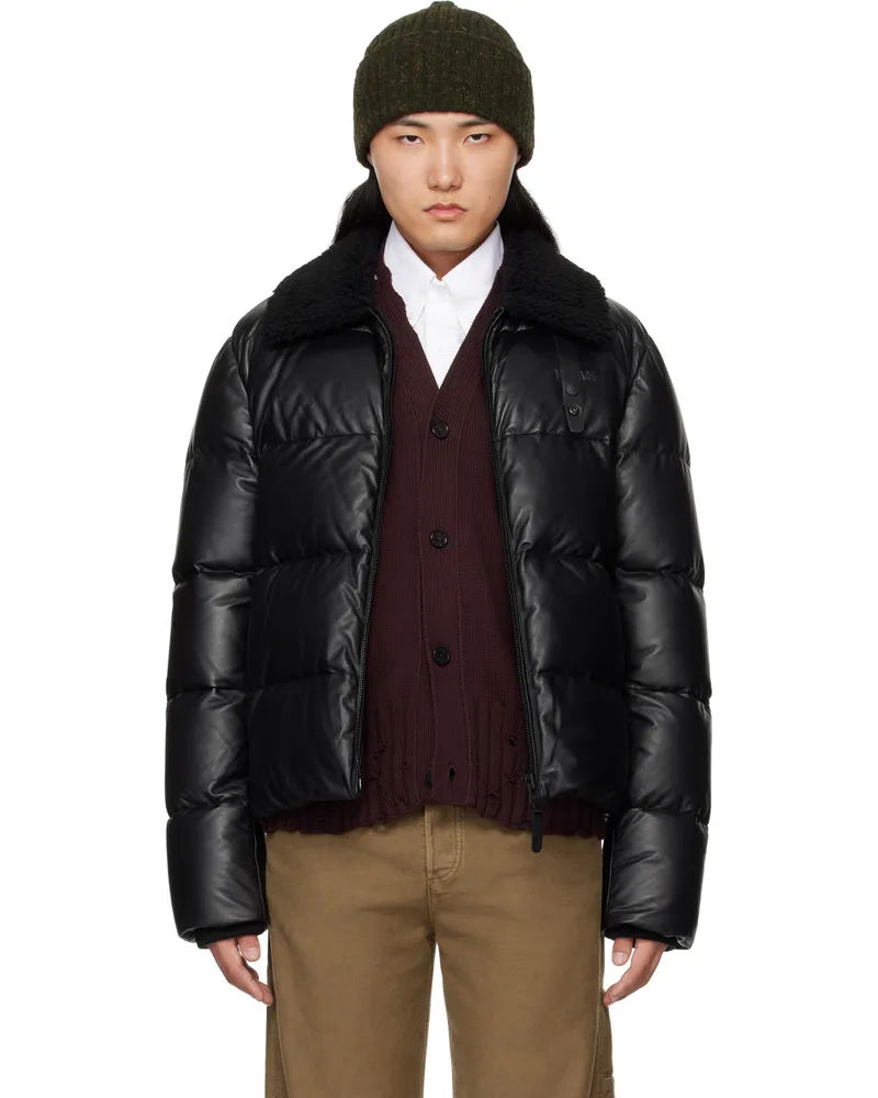 Mackage Black Kyrie Down Leather Jacket Black