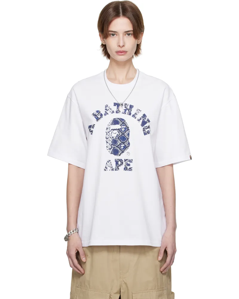 BAPE SSENSE Exclusive White Printed T-shirt Whx