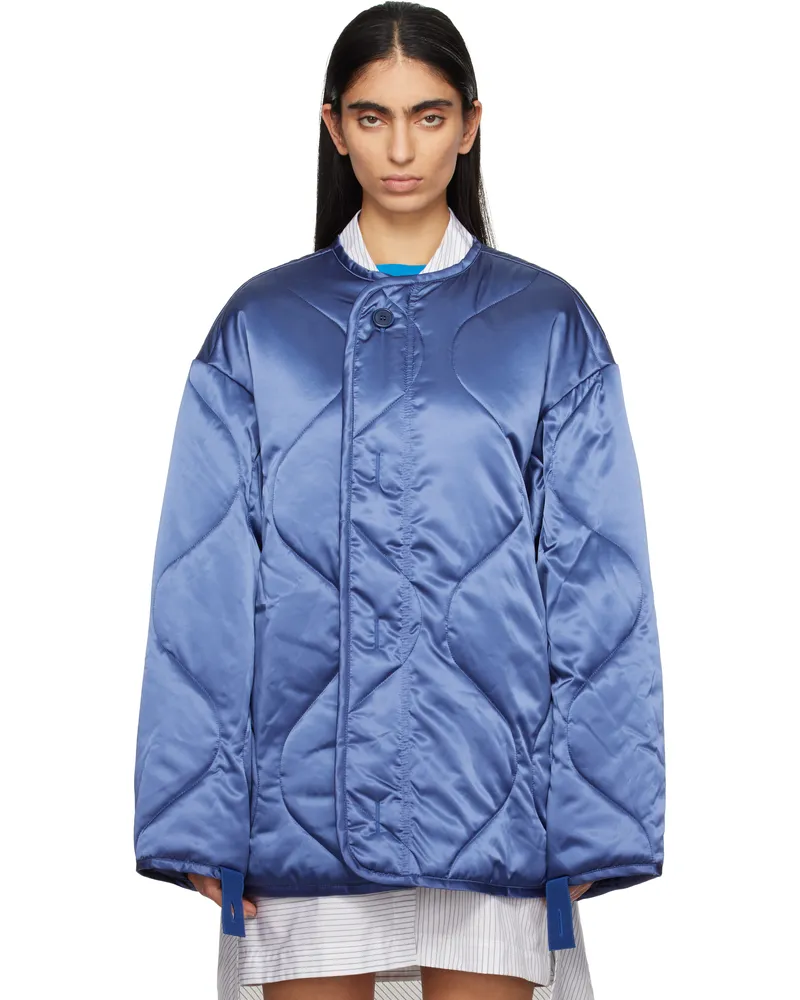 J.W.Anderson Blue Oversized Quilted Jacket 770