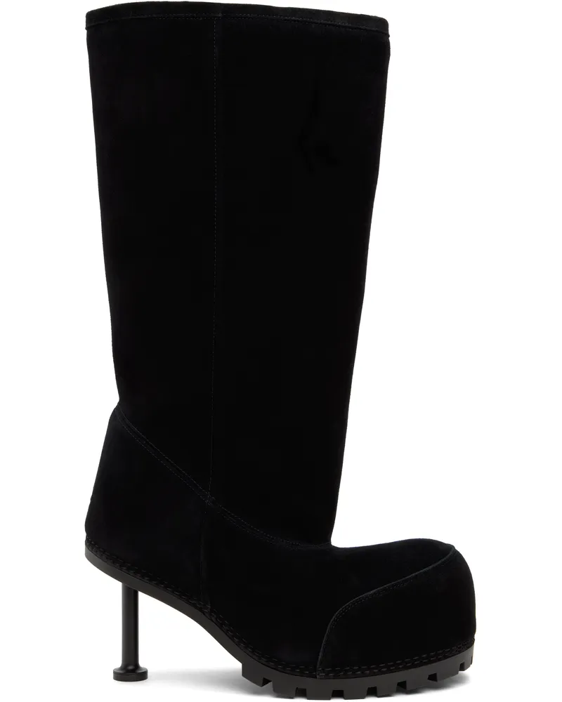 Balenciaga Black Alaska Fur 90mm High Boots 1000
