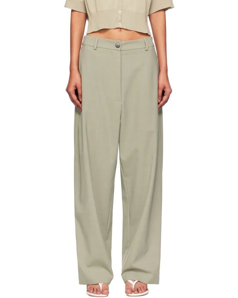 CORDERA Green Wide-Leg Trousers Salvia