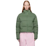 Green Cropped Puffer Jacket