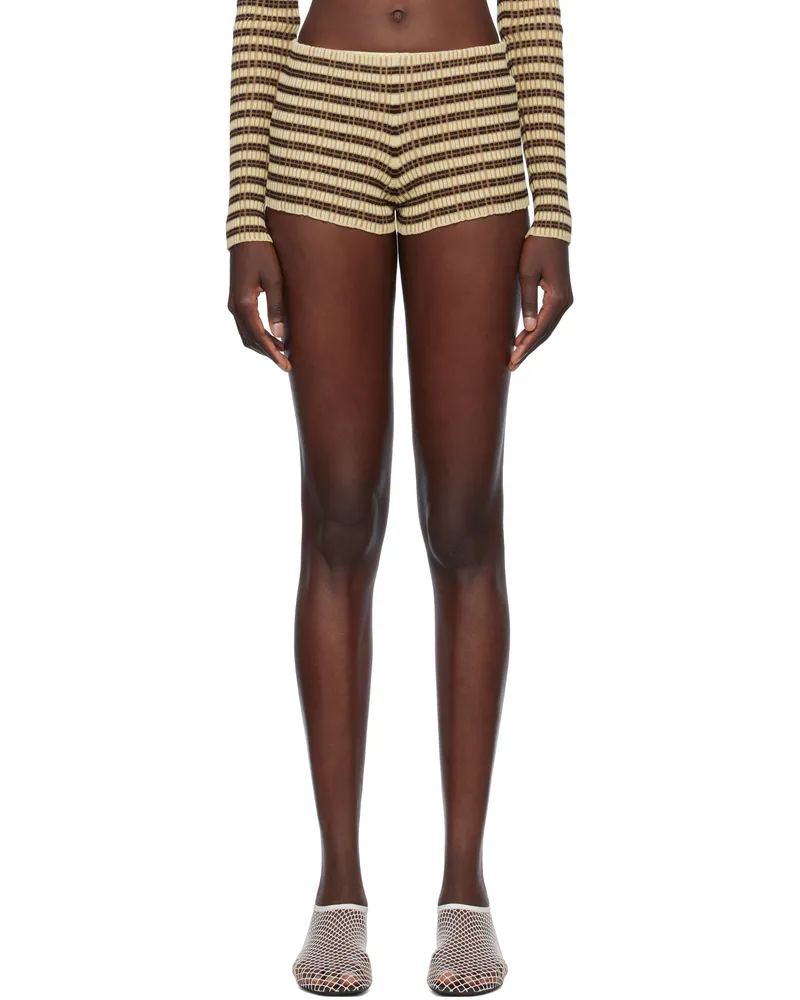 Nanushka Beige Ferra Shorts Multicolor