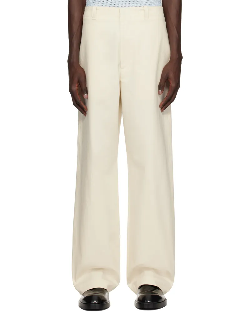 Jil Sander Off-White Heavy Cotton Canvas Trousers 106