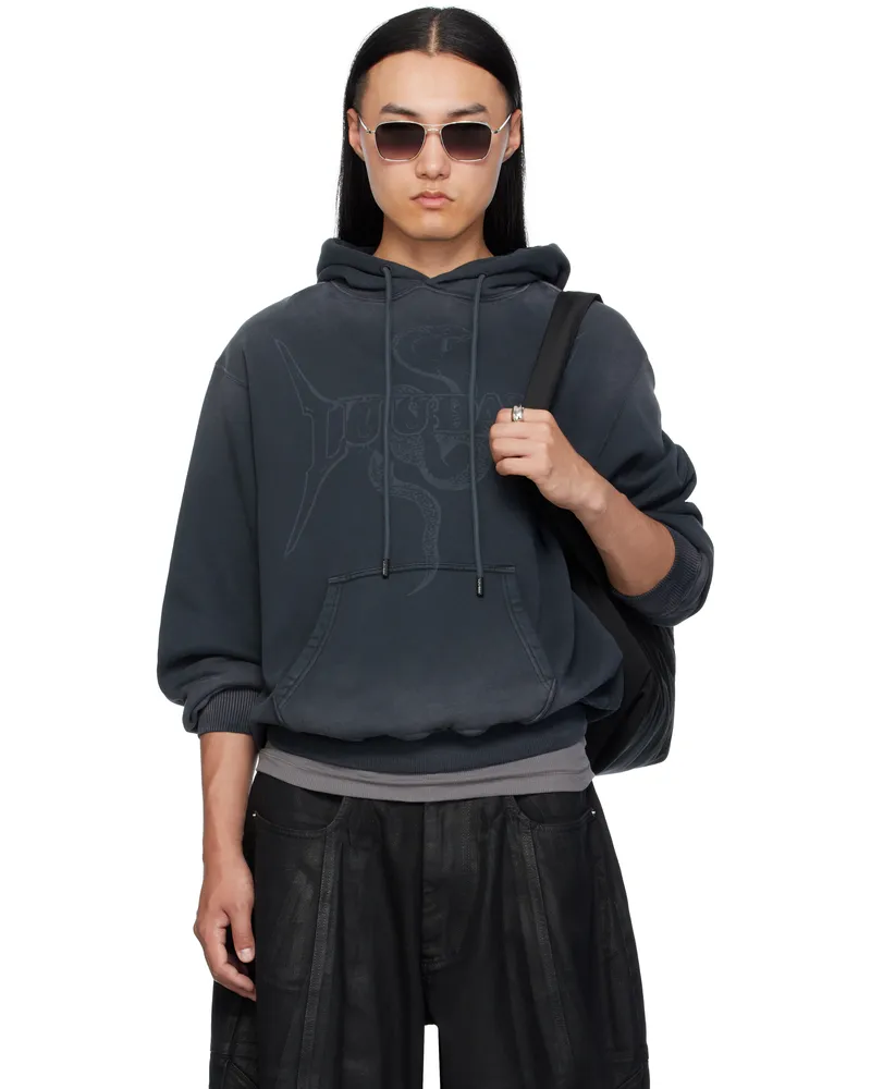 LU'U DAN Gray Slouch Hoodie Metal
