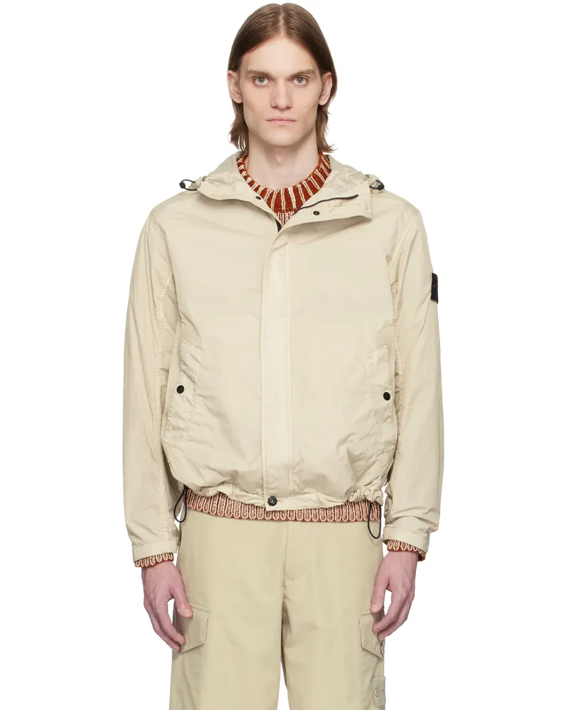 Stone Island Beige Crinkle Reps R-NY Jacket V0095