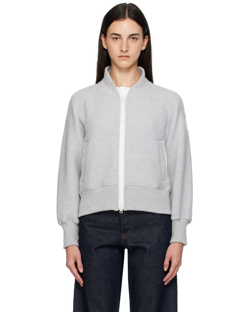 Canada Goose Gray 'White Label' Sierra Fleece Bomber Jacket 9309