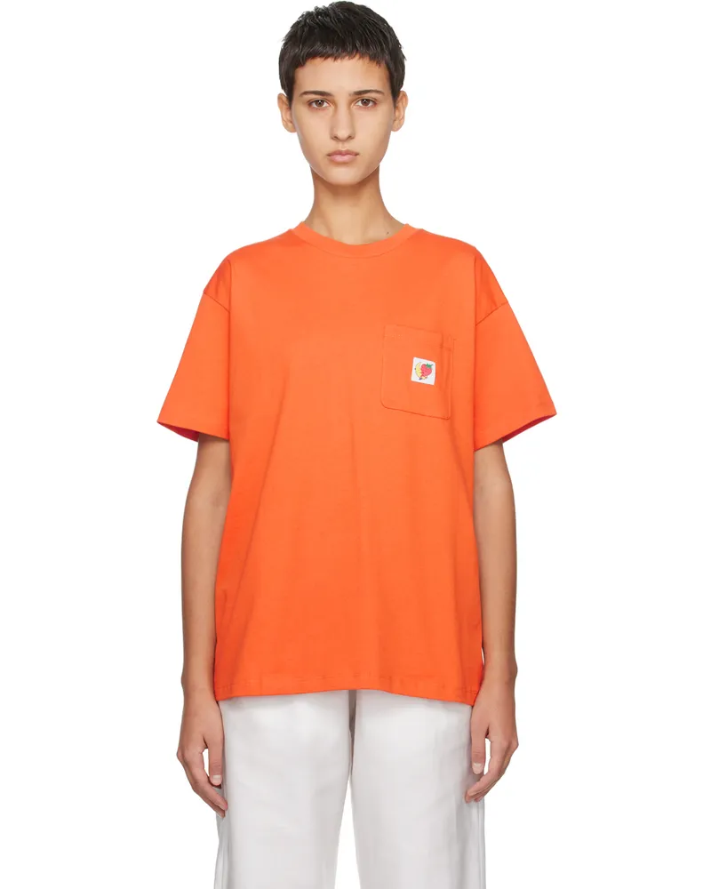 Sky High Farm Workwear Orange Pocket T-Shirt Orange