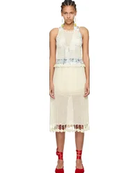 BODE Off-White Posy Midi Dress Cream