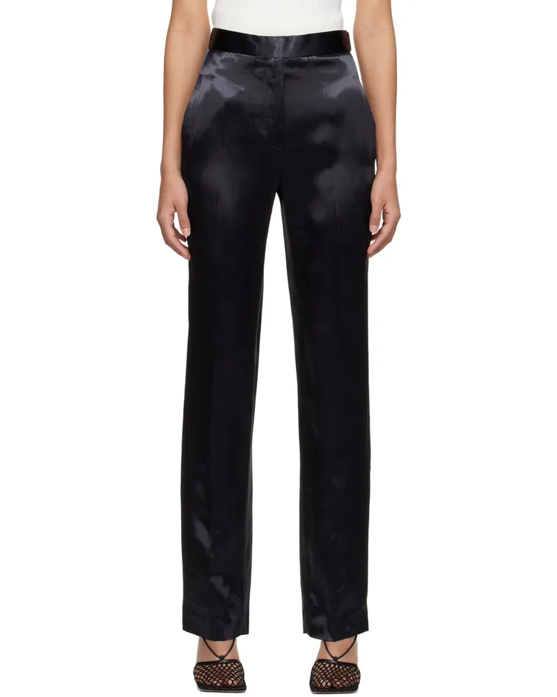 Victoria Beckham Black Creased Trousers 1