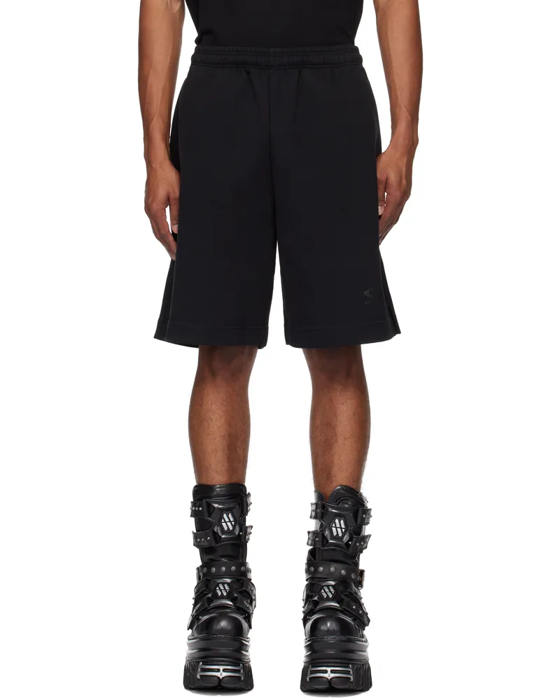 VETEMENTS Black Oval Logo Shorts Black