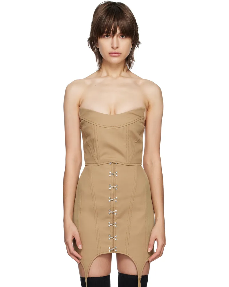 Dion Lee Khaki Convex Bustier Khaki