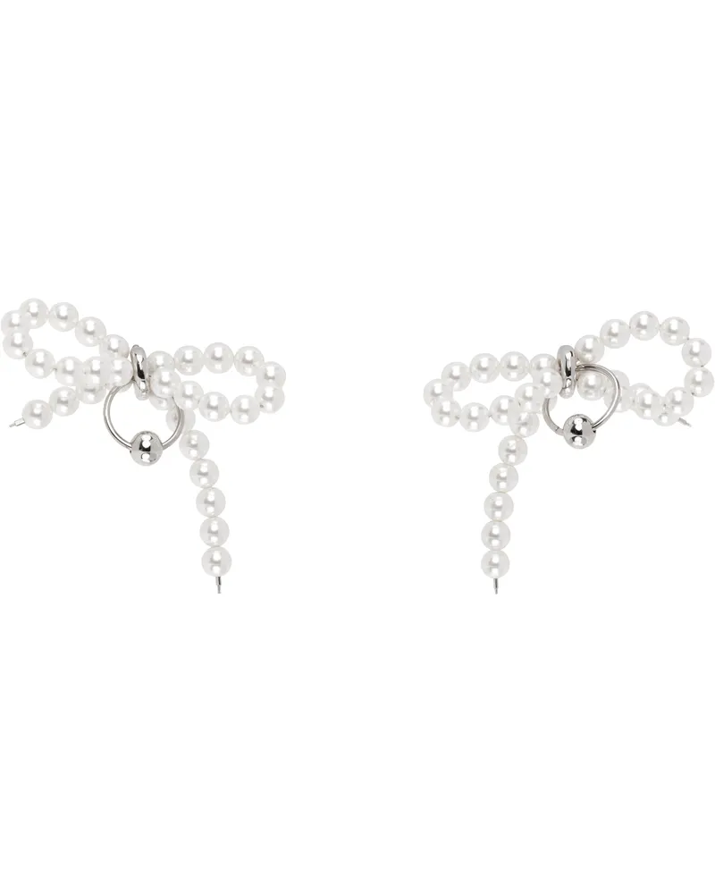 Justine Clenquet White & Silver Sheena Earrings Palladium