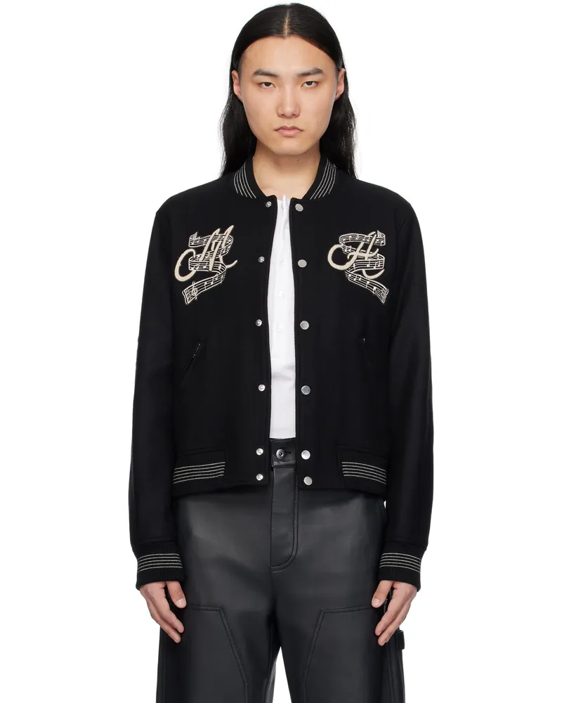 Amiri Black 'Hollywood Music Club' Bomber Jacket Black