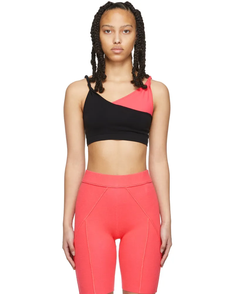 Helmut Lang Black Twisted One Shoulder Bra Black
