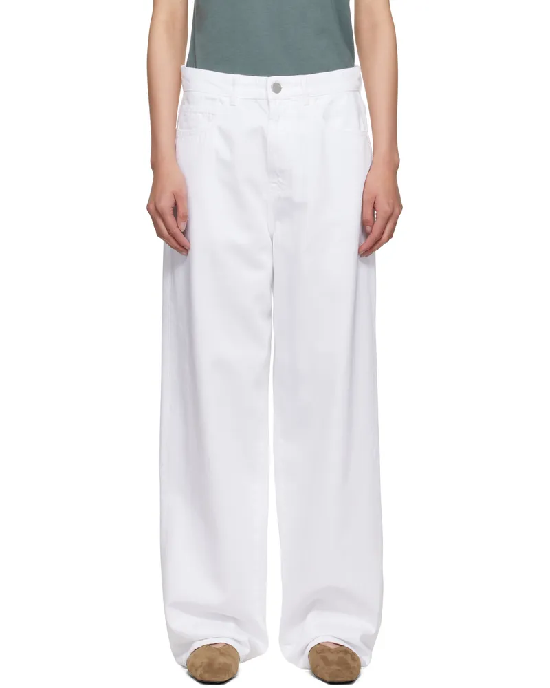 Róhe White Signature Baggy Fit Jeans 100_303