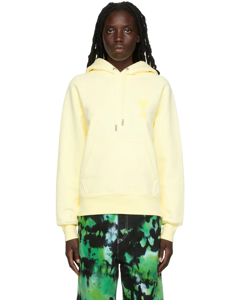 AMI Paris Yellow Ami de Cœur Hoodie 703