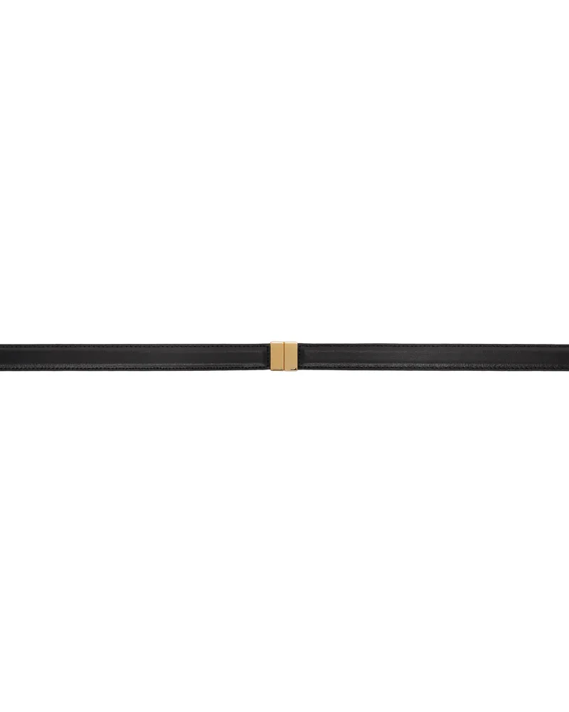 Totême Black Slide Clasp Belt Black