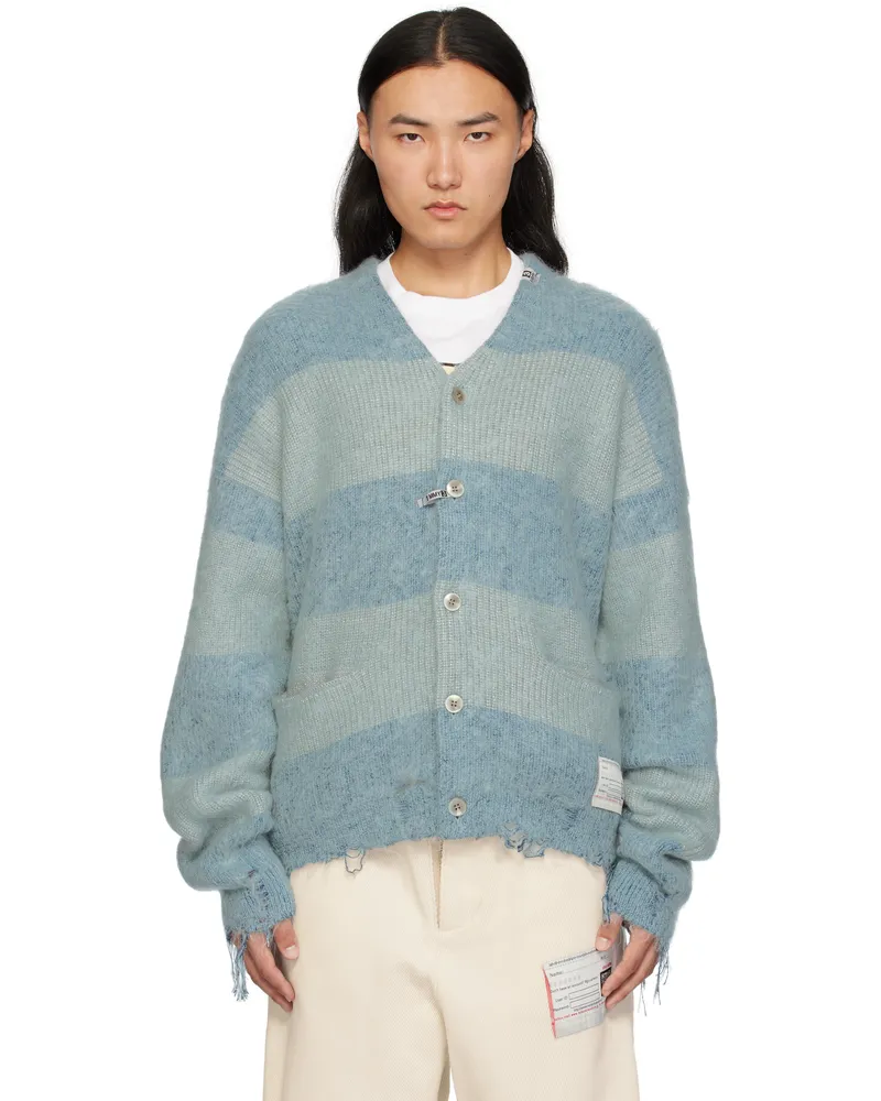 MIHARAYASUHIRO Blue Mohair Knit Cardigan Blue