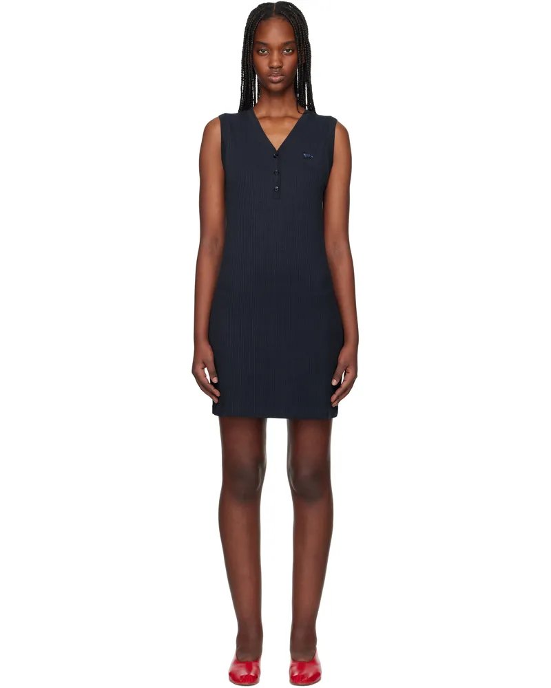 Kitsuné Blue Baby Fox Patch Ribbed Minidress P476