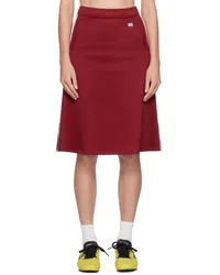 Wales Bonner Red Shine Midi Skirt Burgundy