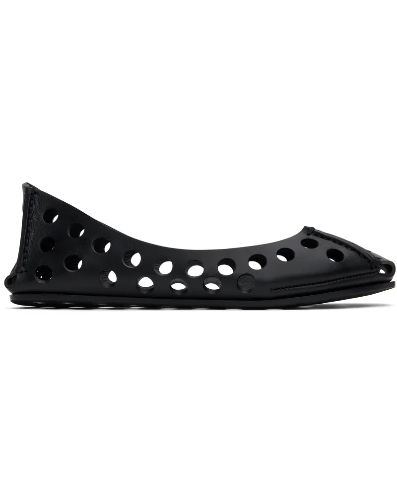 Alaïa Black Perfo Calfskin Ballerina Flats 999