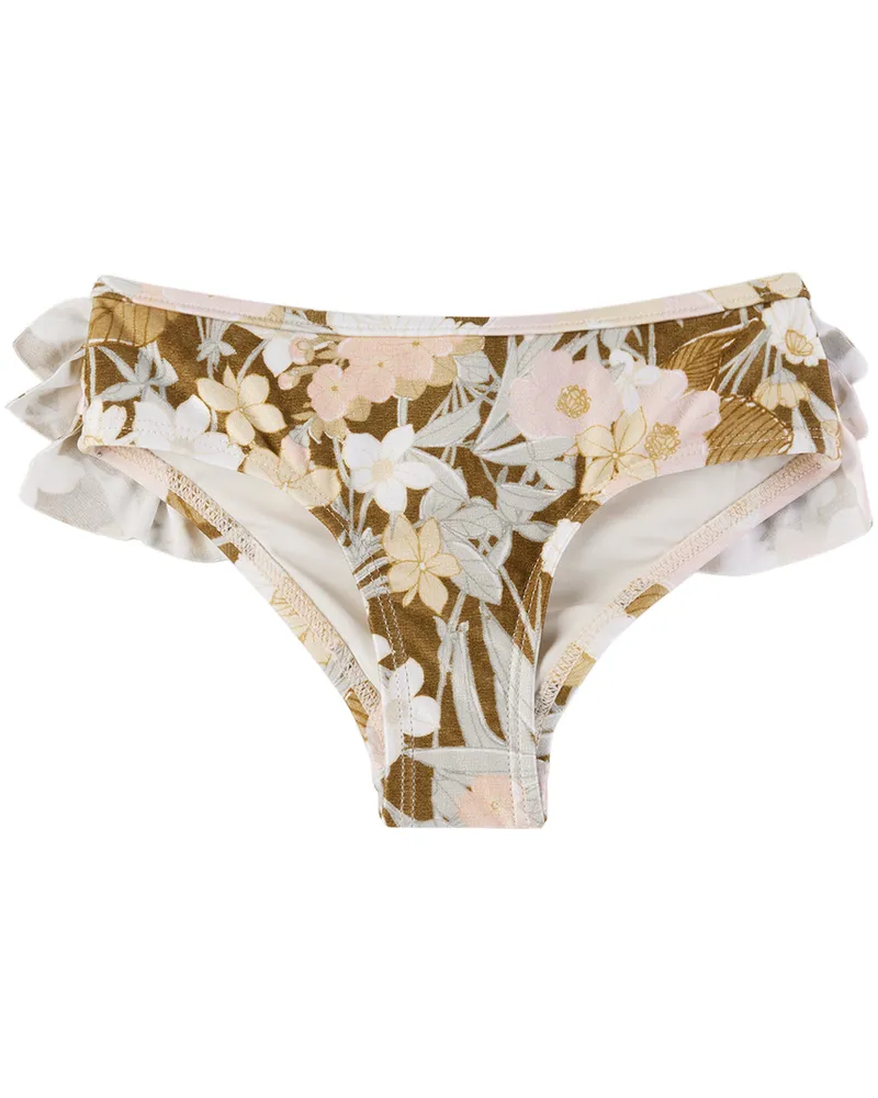 Zimmermann Kids Multicolor Pop Frill Bikini Bottom Gold