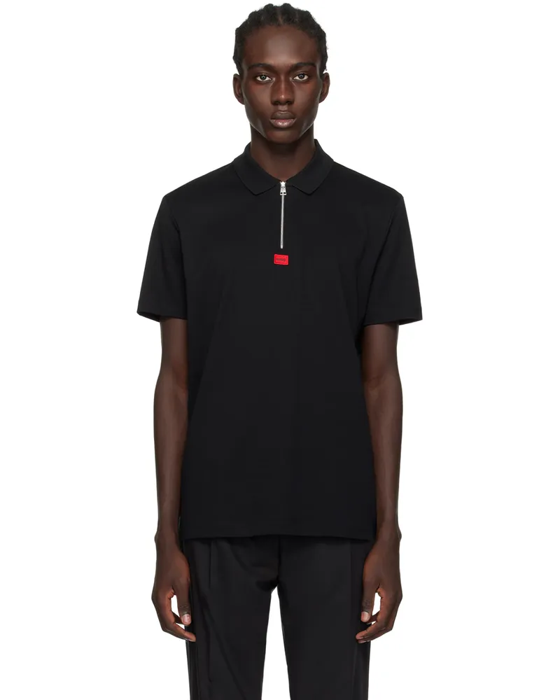 HUGO BOSS Black Half-Zip Polo Black