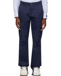 MSGM Blue Paneled Cargo Pants Blue