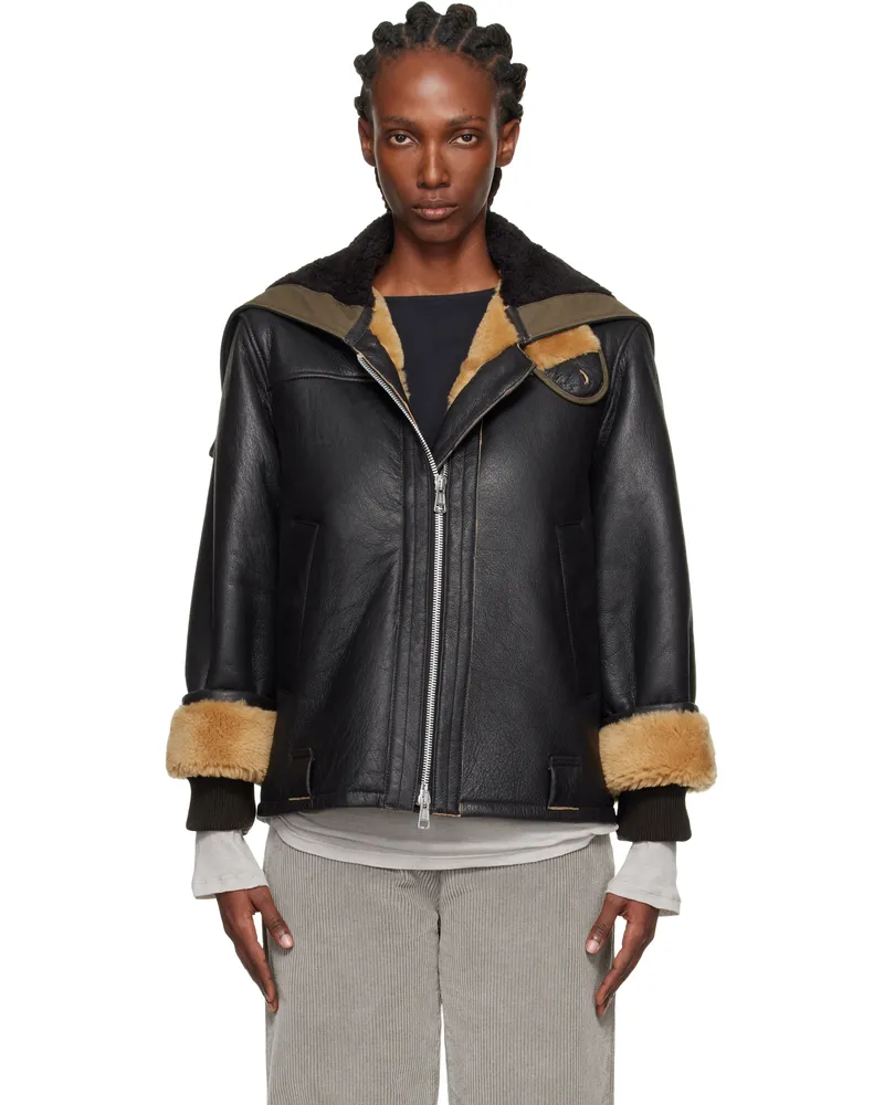 Our Legacy Black Blizzard Leather Jacket Natural