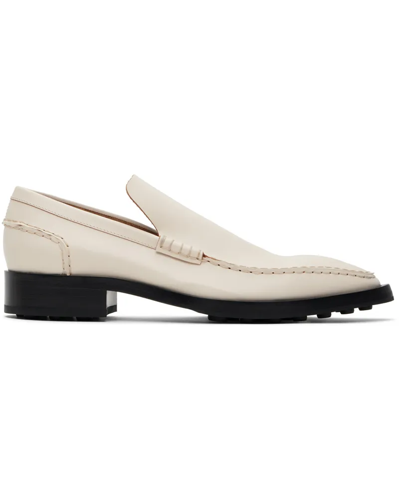 Jil Sander White Pointed Toe Loafers 102