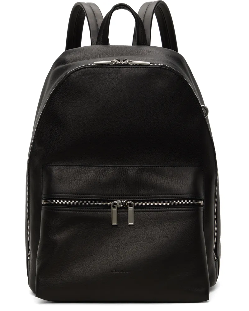 Rick Owens Black Hollywood Leather Backpack 09