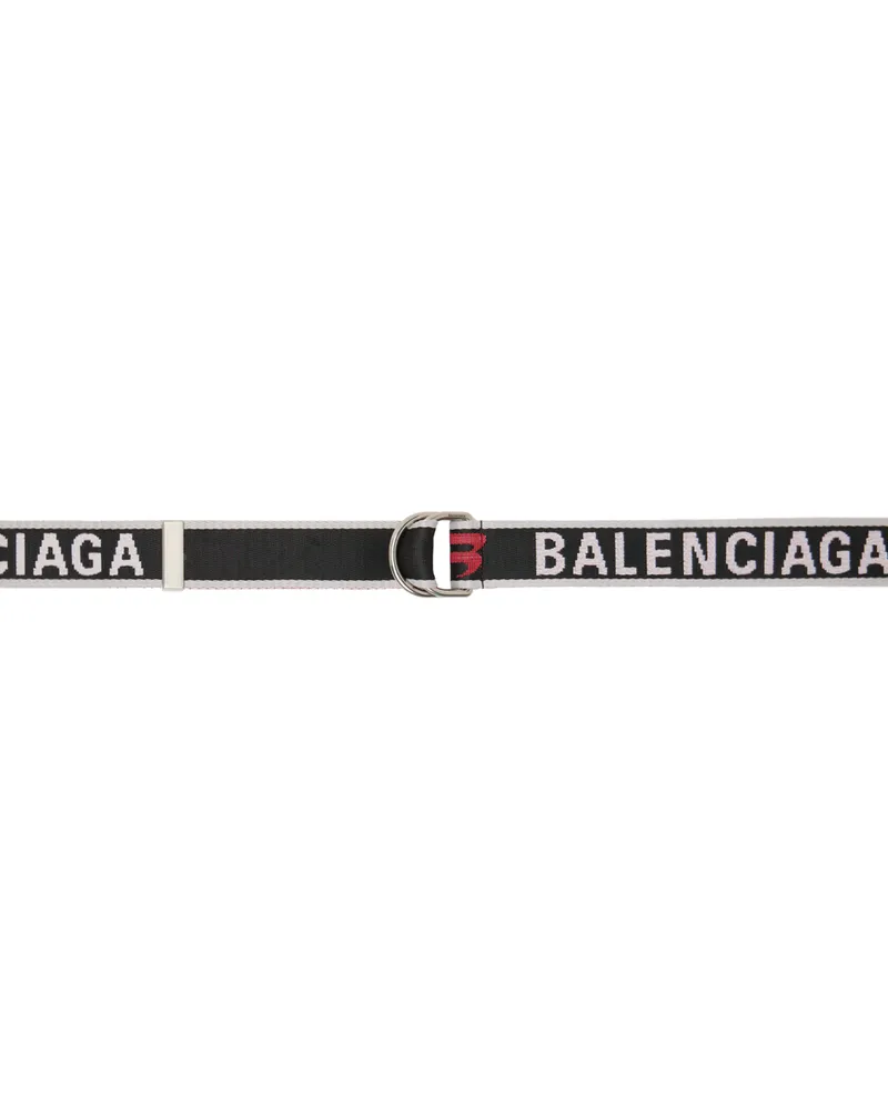 Balenciaga Black & White D Ring Belt 1063