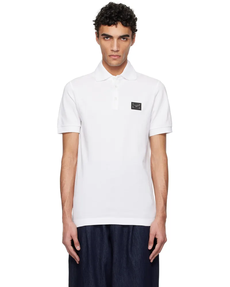 Dolce & Gabbana White Cotton Piqué Polo Bianco