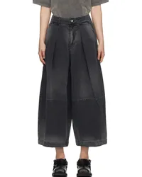 YMC Black Wide-Leg Deadbeat Trousers 01-black