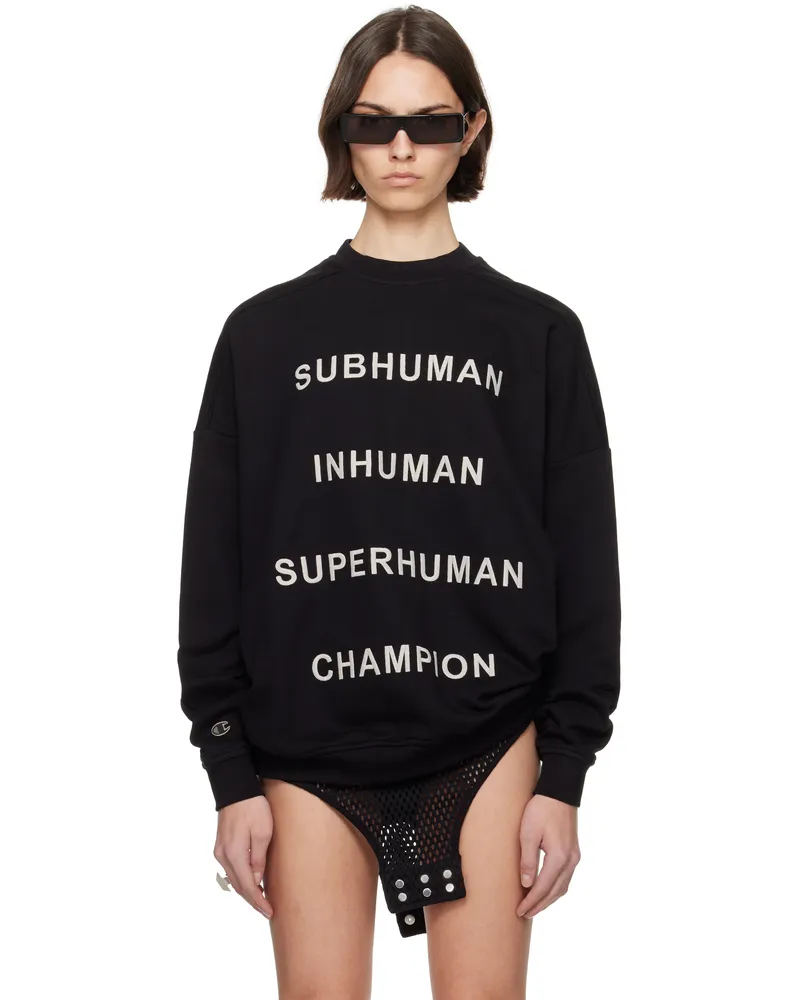 Rick Owens Black Champion Edition Jumbo Sweatshirt 09