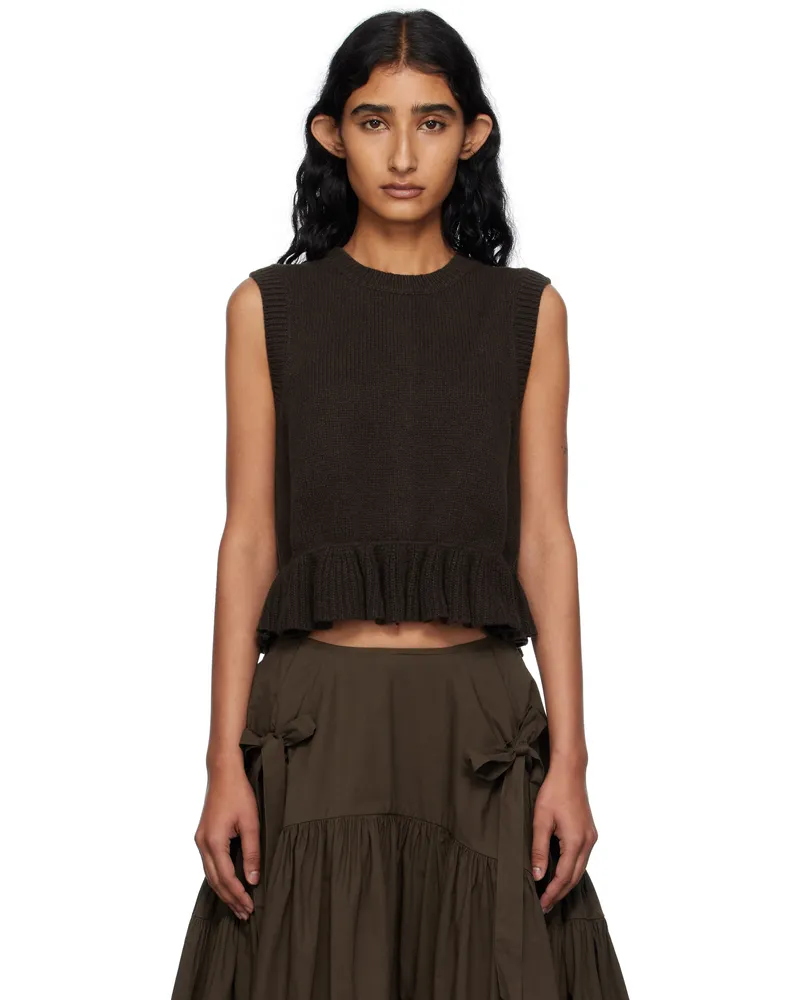 Cecilie Bahnsen Brown Bill Vest Brown