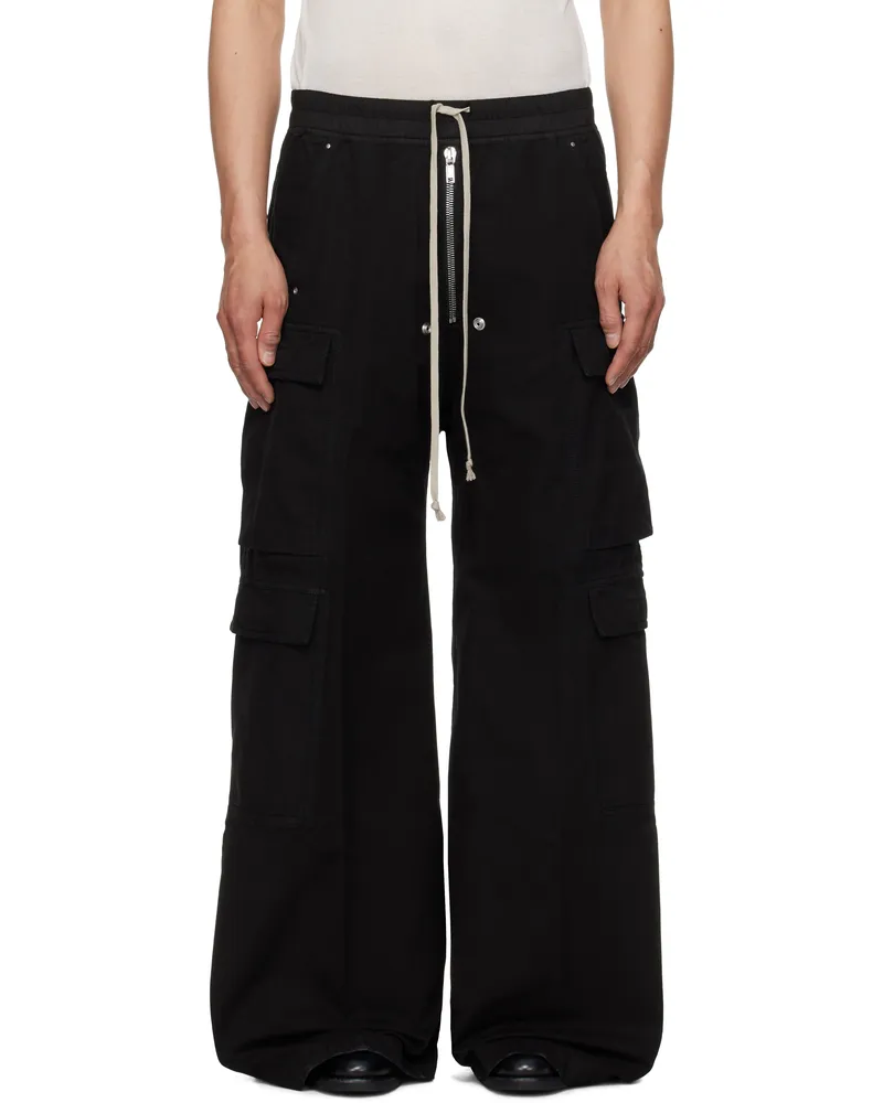 DRKSHDW by Rick Owens Black Hollywood Double Cargo Jumbo Belas Pants 09