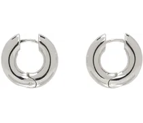 Silver Large Bagel Hoop Earrings