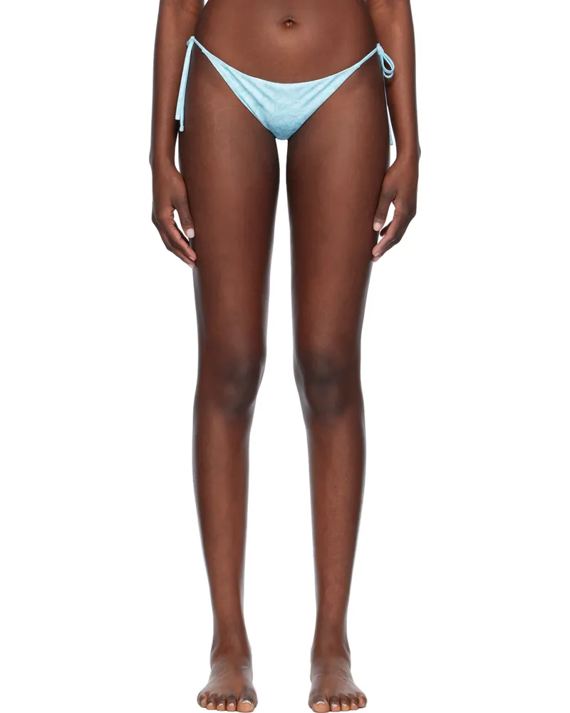 Versace Blue Barocco Bikini Bottom 5u940-pale