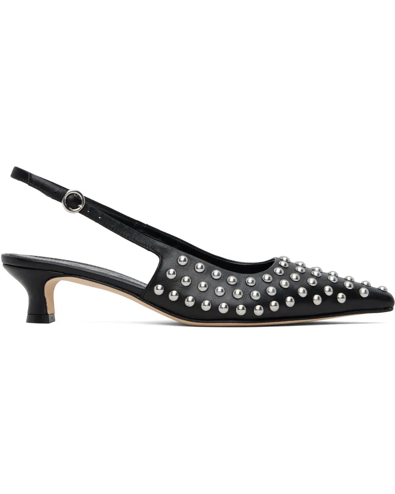 aeyde Black Catrina Studded Slingback Heels Black