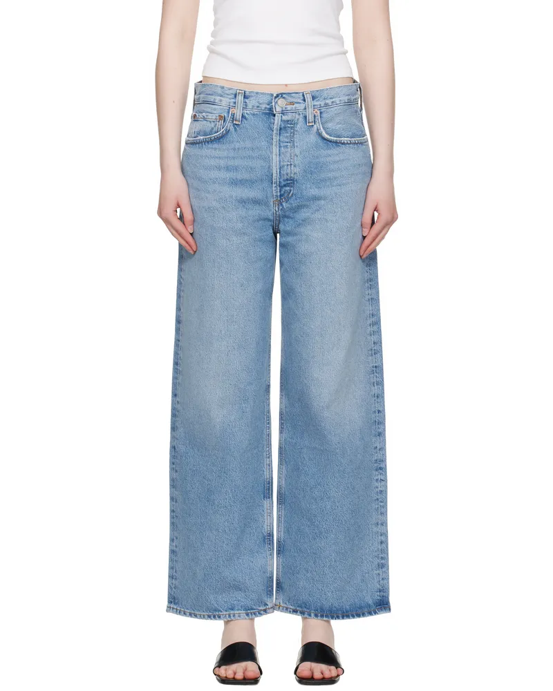 AGOLDE Blue Low Slung Baggy Jeans Libertine