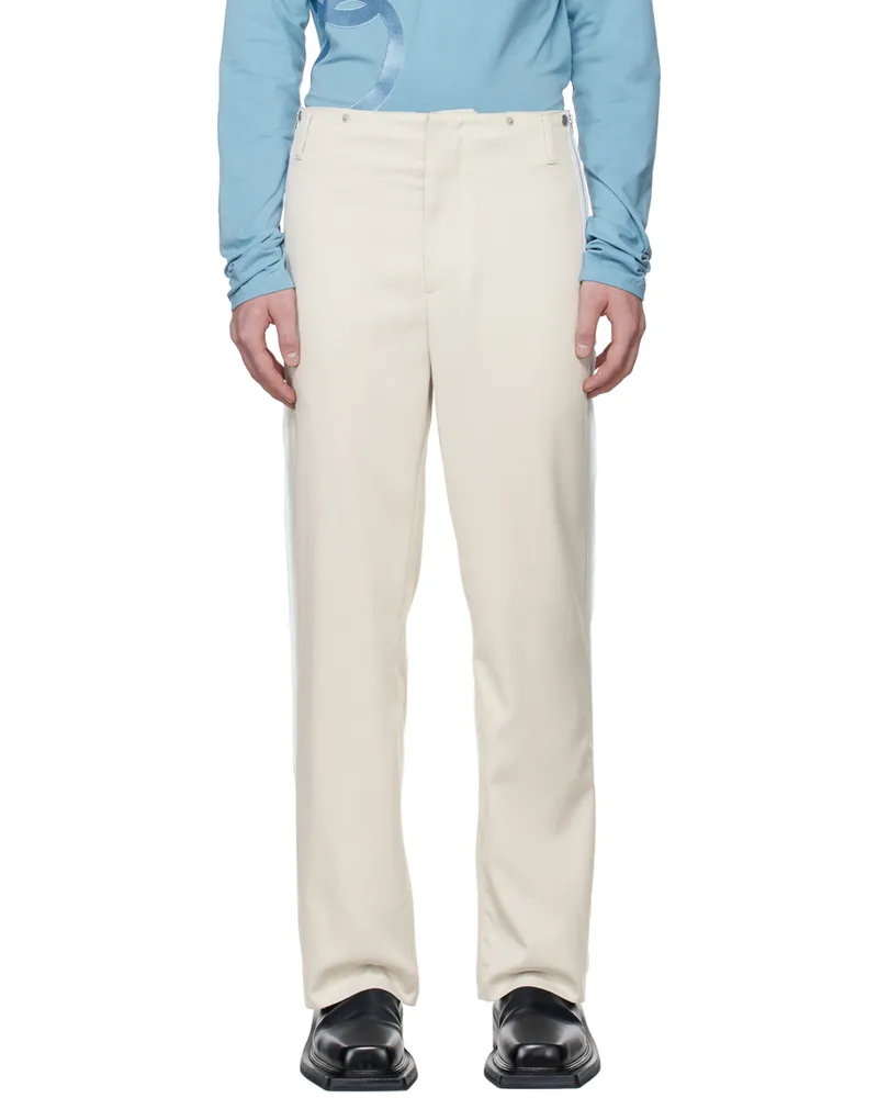 OPEN YY SSENSE Exclusive Beige Side Taped Pants Beige