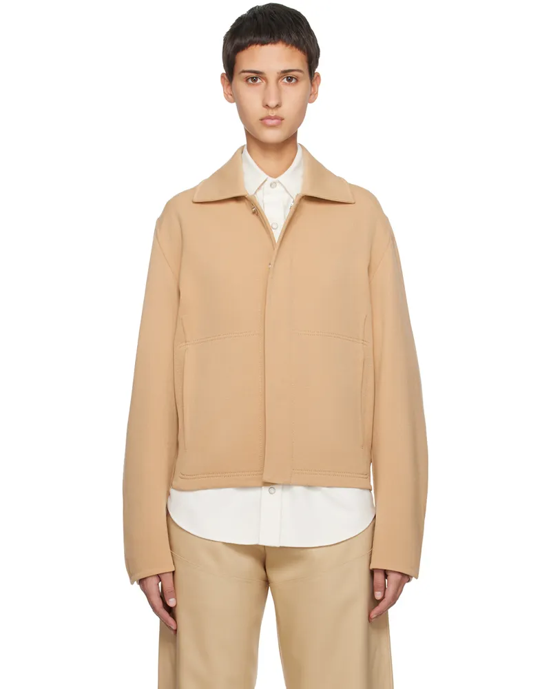 Ermenegildo Zegna Beige Press-Stud Jacket N08