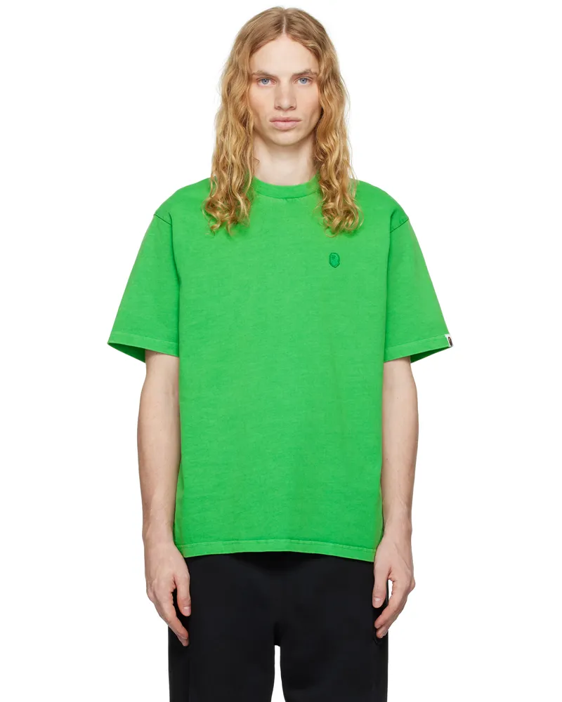 BAPE Green Ape Head One Point Garment Dyed T-shirt Green