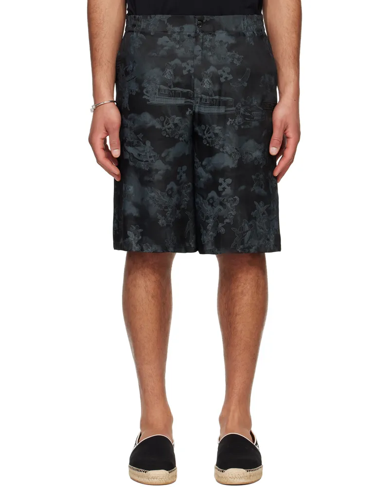 OFF-WHITE Black Jacquard Fresco Bowling Shorts