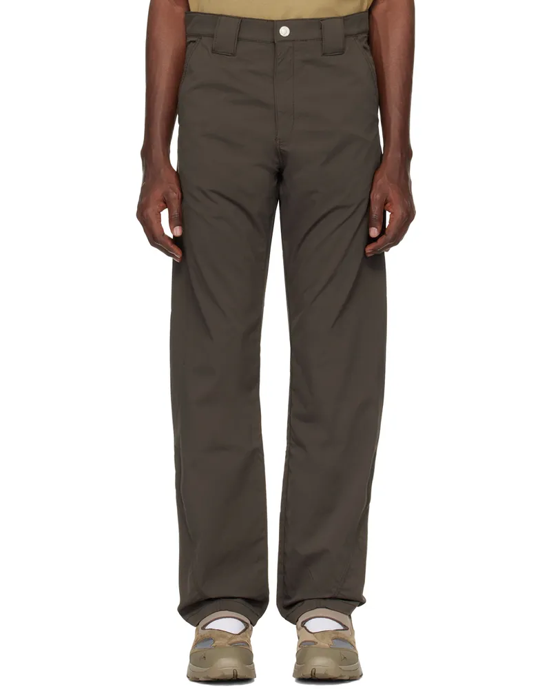 AFFXWRKS Brown Curved Trousers Shale